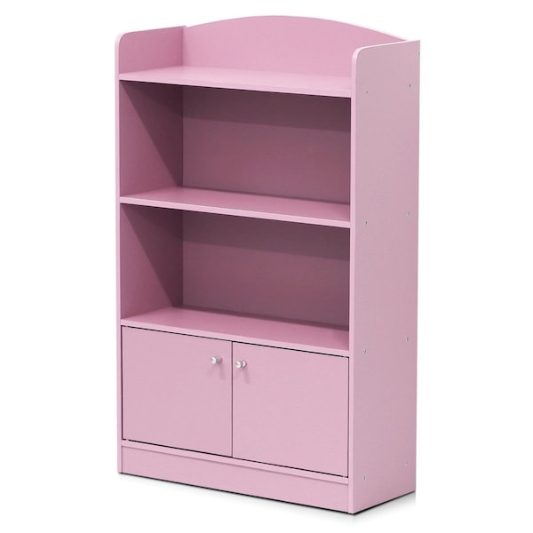 Furinno Kidkanac Bookshelf with Storage Cabinet, Pink FR16121PK - main